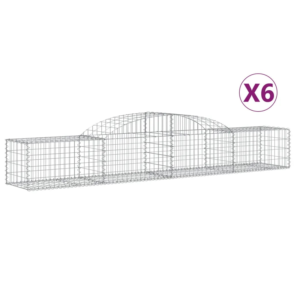 Cesti Gabbioni ad Arco 6 pz 300x50x40/60 cm Ferro Zincato 3146651