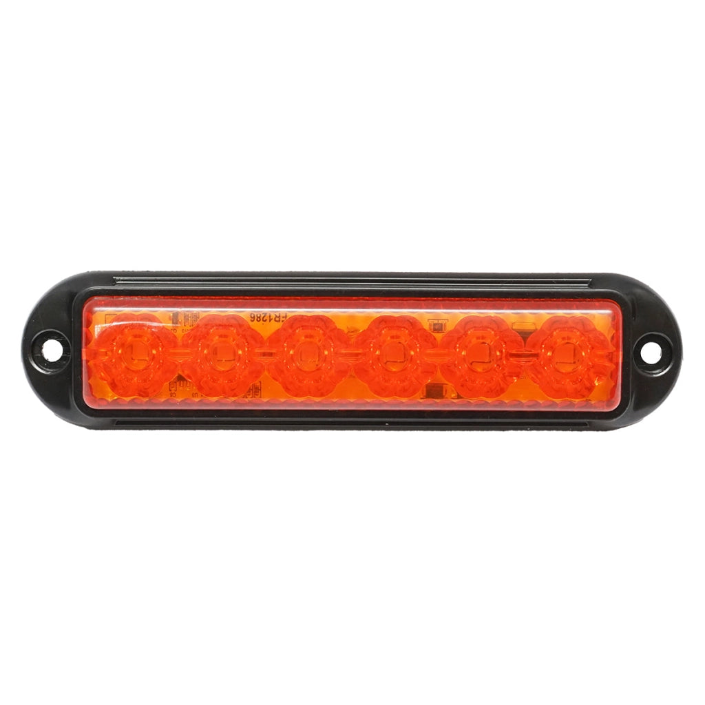 Lampada laterale  LED, 12V-24V, gialla, 4 funzioni, 155x37 mm, con cornice nera, Breckner Germany