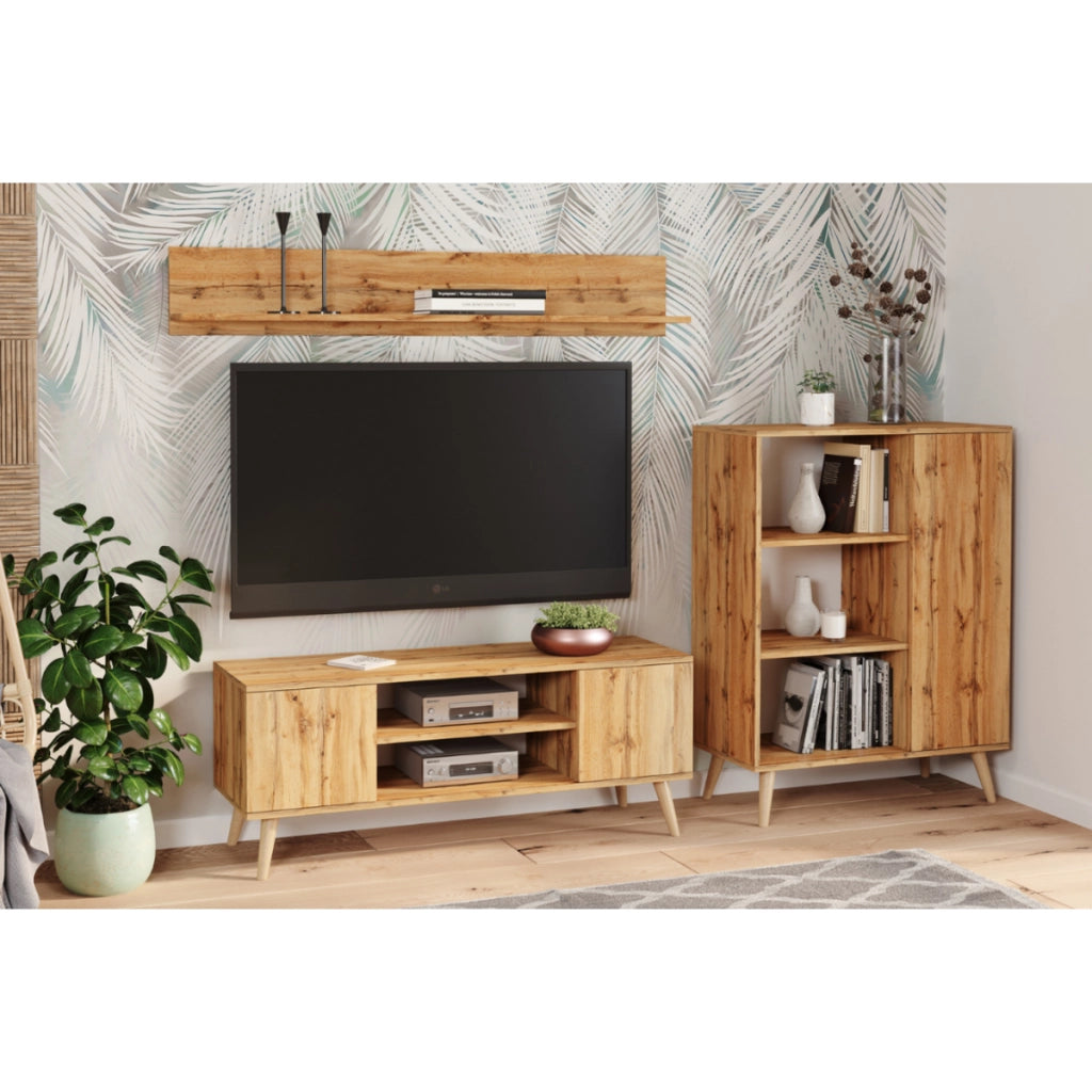 Mensola a muro Shelf 100 cm in rovere dorato
