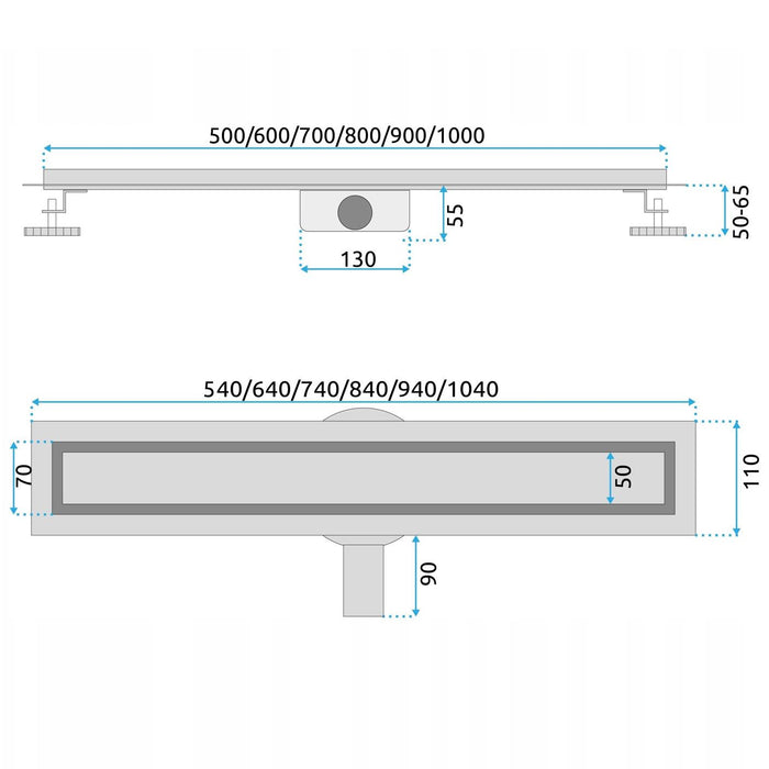 Scarico Lineare Rea Neox Pro Nickiel Brush 60