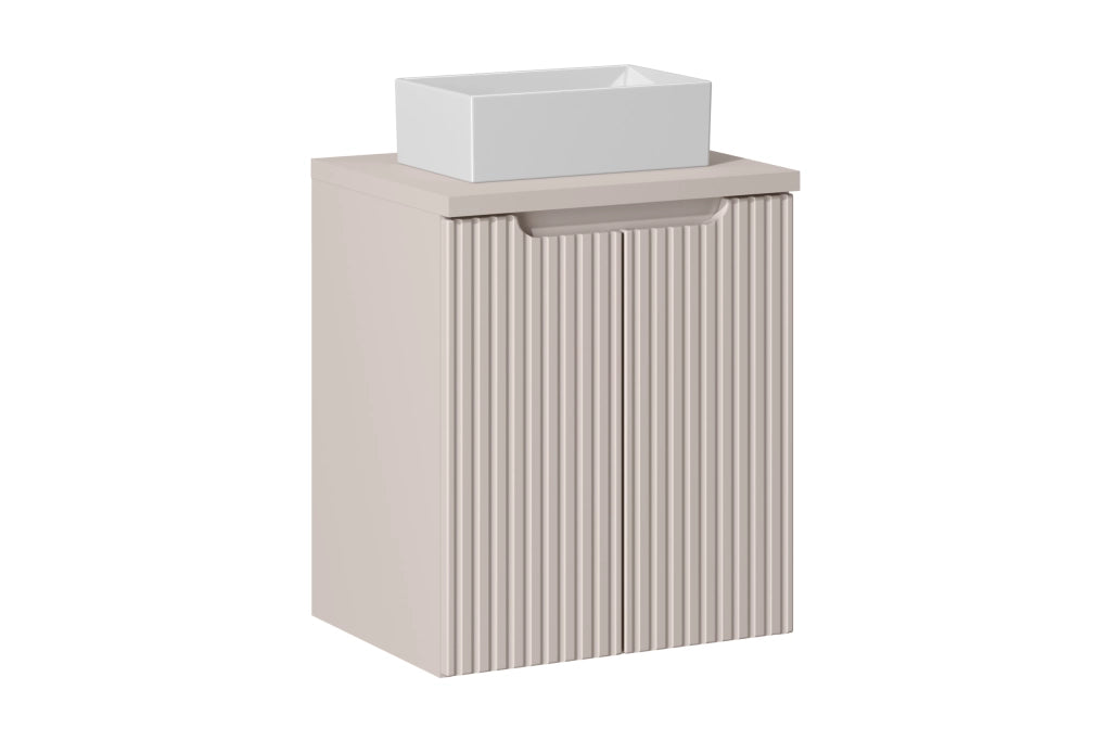 Set mobili bagno 50 cm con piano e lavabo da appoggio Gaja Nova Cashmere 50 x 1401 x 40 cm