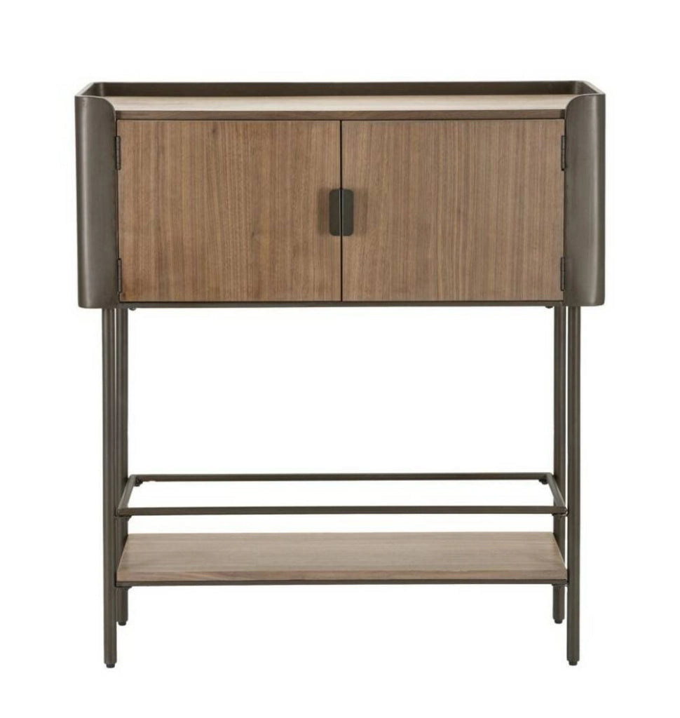 Mobile porta TV Quilt, Credenza da soggiorno, Armadio basso per TV, Base parete attrezzata, 100x42 h110 cm, Grigio e Marrone