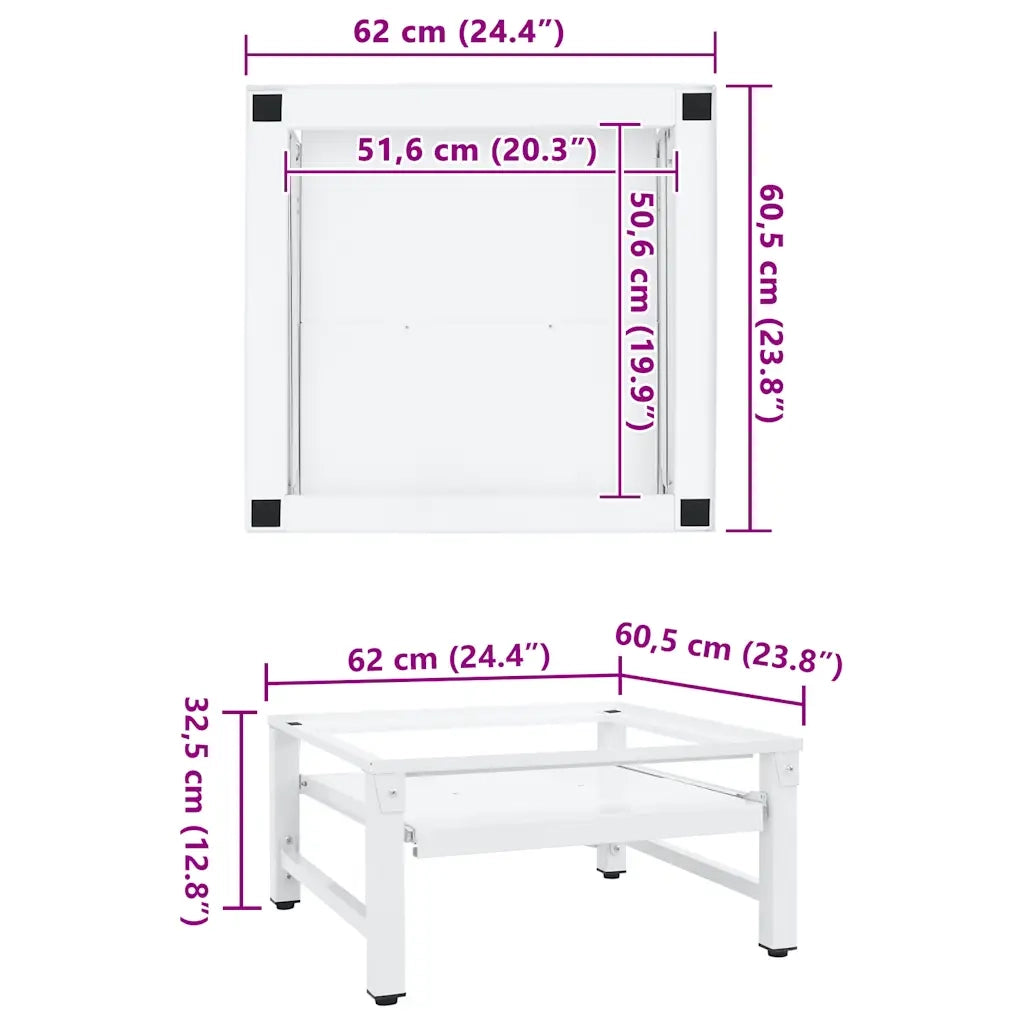 Supporto Lavatrice e Asciugatrice con Mensola Estraibile Bianco CFW2893292