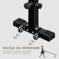 Trave Ginnastica Artistica con Altezza Regolabile e Piedini Antiscivolo, 226x31x59cm, Marrone