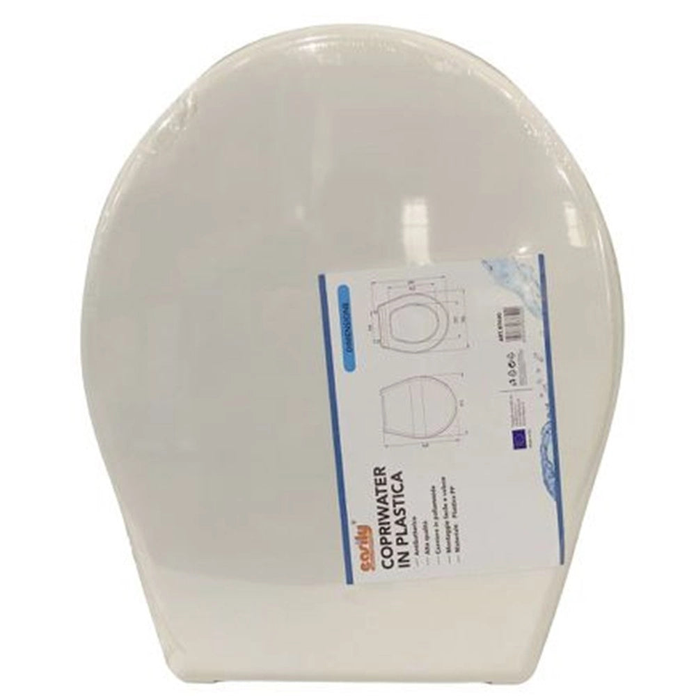 Trade Shop - Copriwater Coprivaso Sedile Wc In Plastica Tavoletta Da Bagno Viola Bianco 87640 -