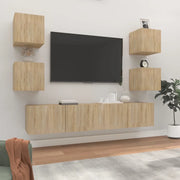 Set di Mobili Porta TV 6 pz-Set di 6 Credenza per TV Rovere Sonoma in Legno Multistrato 735767