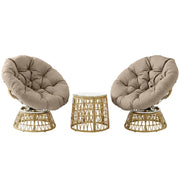 Set salotto giardino 3 pezzi polyrattan ¨C Xylo ¨C 2 poltrone papasan girevoli + tavolino