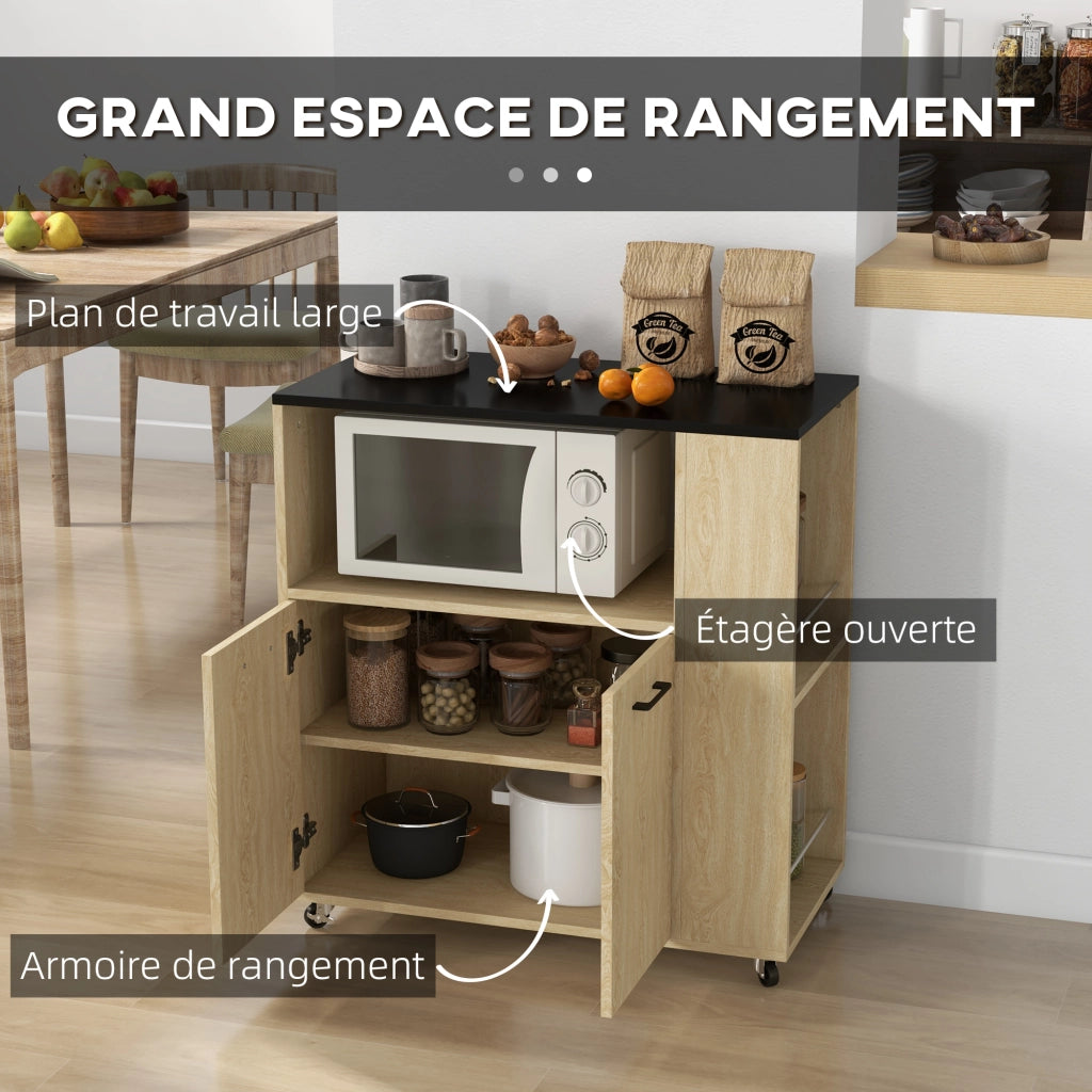 Carrello da cucina con ripiani e ruote ¨C zephmum ¨C 75x40x80.5 cm
