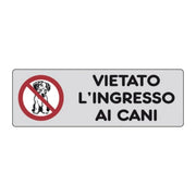 ETICHETTA 'VIETATO L'INGRESSO AI CANI' 15x5 cm - 10 pezzi