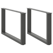 Set di 2 gambe regolabili per tavolino da caffè a forma di U 70 x 42-43 cm design moderno acciaio antracite 02_0057406