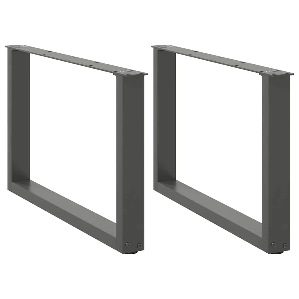 Set di 2 gambe regolabili per tavolino da caffè a forma di U 70 x 42-43 cm design moderno acciaio antracite 02_0057406