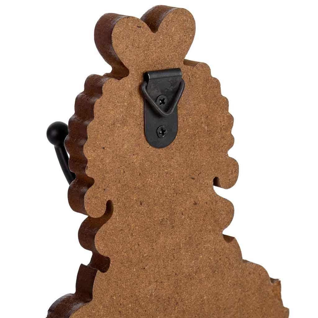 Appendino da parete in legno marrone a 3 ganci 36x8x20,5h cm
