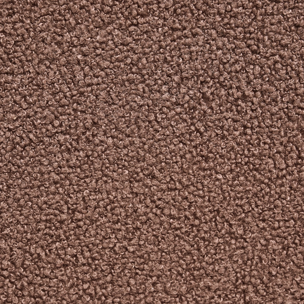 Pouf rettangolare in bouclé marrone stile moderno