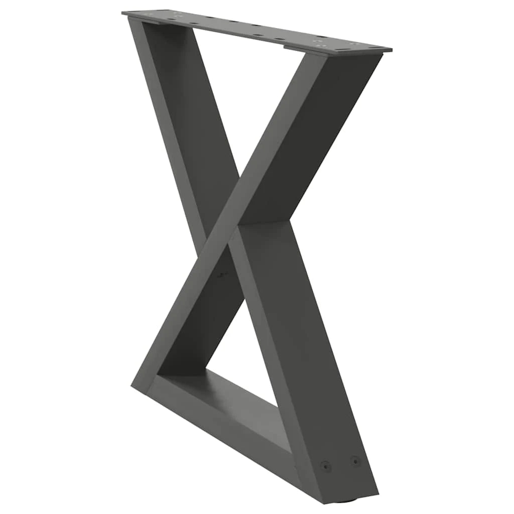Set di 2 gambe regolabili per tavolino da caffè design moderno 60 x 42-43,3 cm acciaio antracite 02_0056996