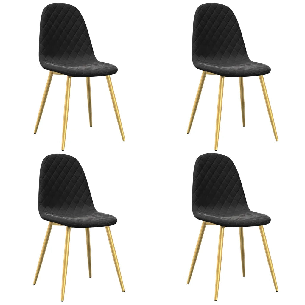 Sedie da Pranzo 4 pz Nere in Velluto 325685