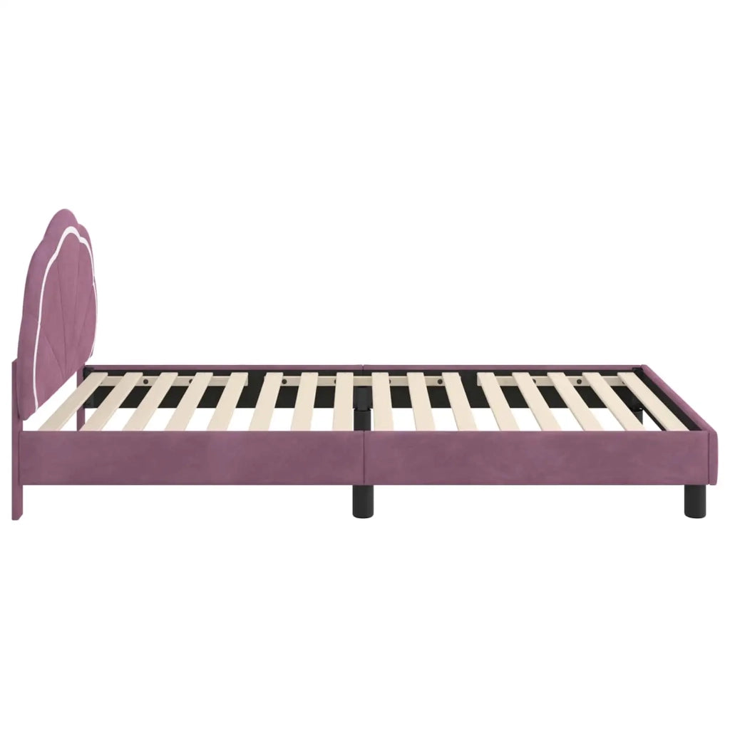 Struttura letto bambini con testata Viola 90 x 190 cm Velluto 42010919