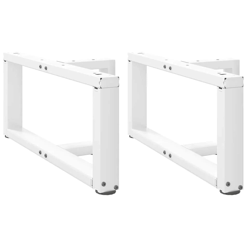 Set di 2 gambe regolabili a forma di T per tavolino da caffè 60 x 25 x 30 cm design moderno linee pulite acciaio bianco 02_0057283