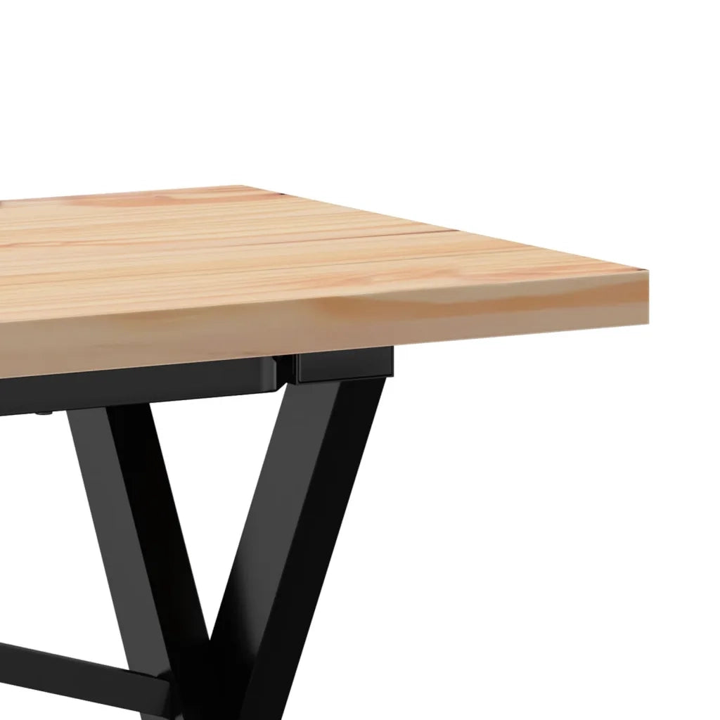 Tavolino Salotto Telaio a X 160x40x45,5 cm Legno Pino e Acciaio