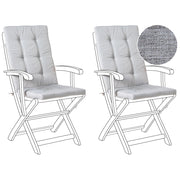 Set di 2 cuscini per sedute e schienale da esterno con lacci grigio melange stile elegante giardino