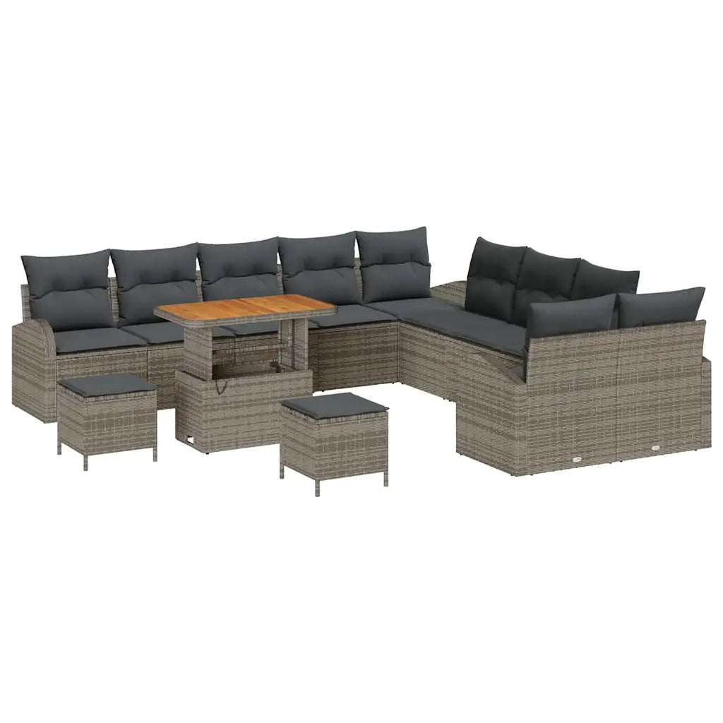 Set Divano da Giardino con cuscino 13 pcs Grigio polyrattan 3362458