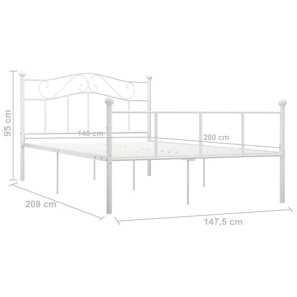 Giroletto-Struttura Letto Bianco in Metallo 140x200 cm 134677
