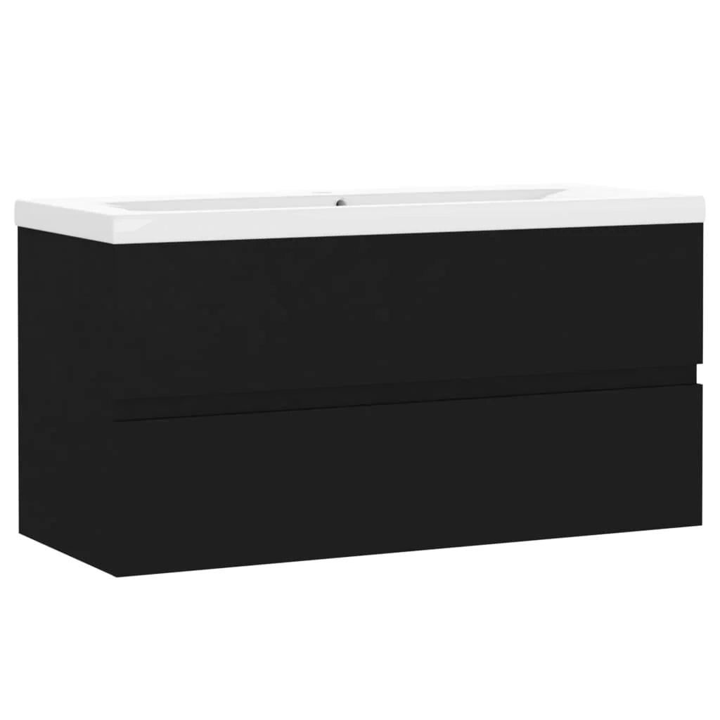 Mobile lavabo con vasca integrata 91 x 39,5 x 18,5 cm truciolare nero 02_0006515