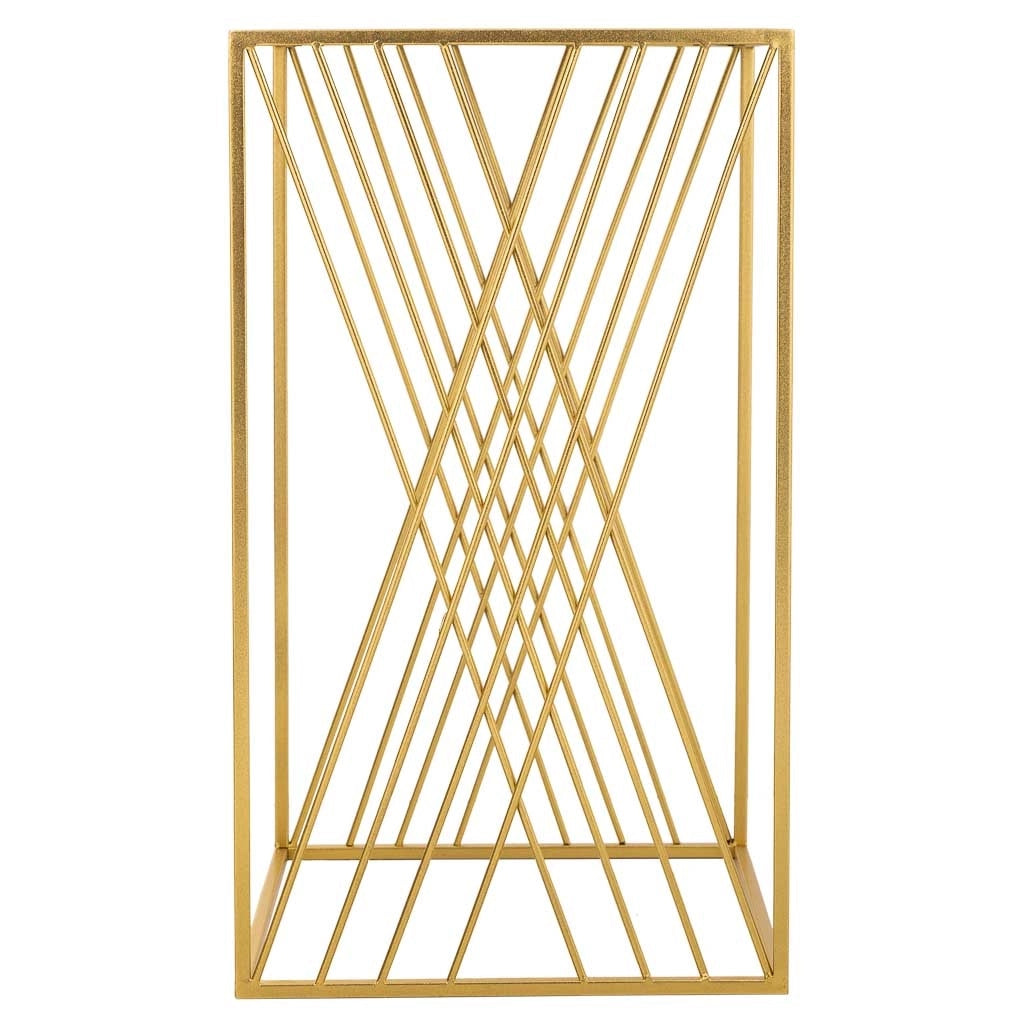 Tavolino angolare quadrato in metallo oro 40x40x70