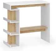 tavolo bar alto Dana, Rovere bianco/dorato, 108 x 50 cm