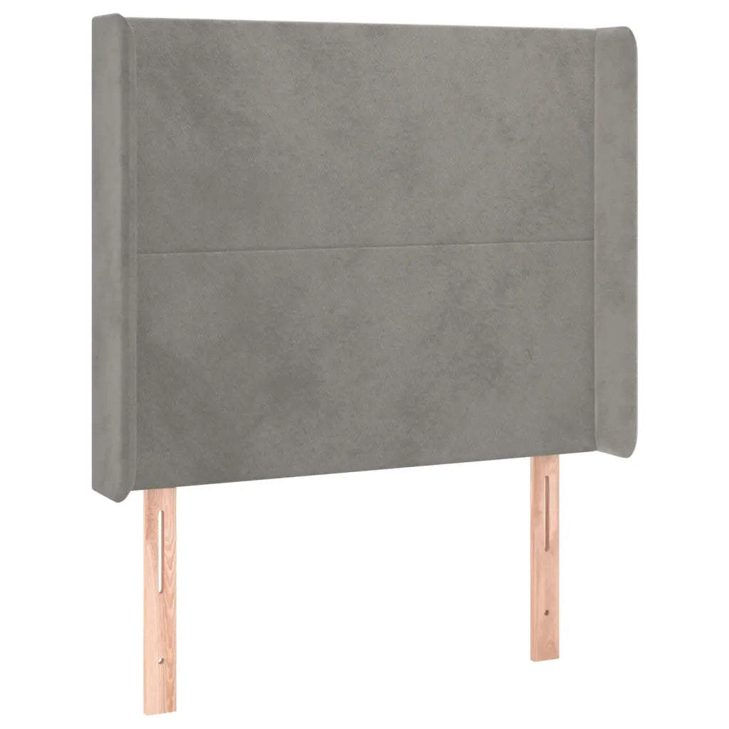 Letto a Molle Materasso e LED Grigio Chiaro 80x200 cm Velluto cod mxl 62821