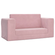 Divano letto | Sof¨¤ letto | Letto singolo per Bambini a 2 Posti Rosa in Morbido Peluche