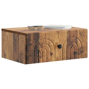 Set di 2 Comodini | Armadio da Notte | Mobiletto da notte a muro Legno antico 49 x 34,5 x 20 cm