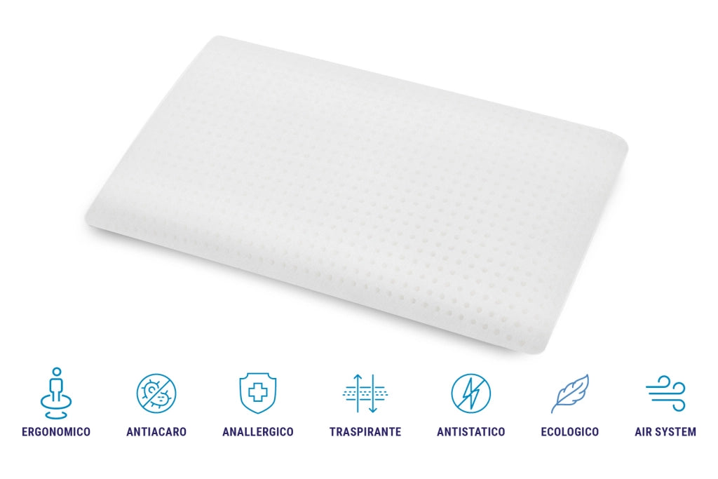 Coppia Cuscini in 100% Memory Foam – Traspirante Anallergico indeformabile