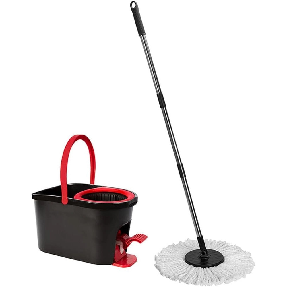 Trade Shop - Mocio Professionale Con Secchio 14lt Strizzatura Rotante 360° A Pedale Manico Telescopico -