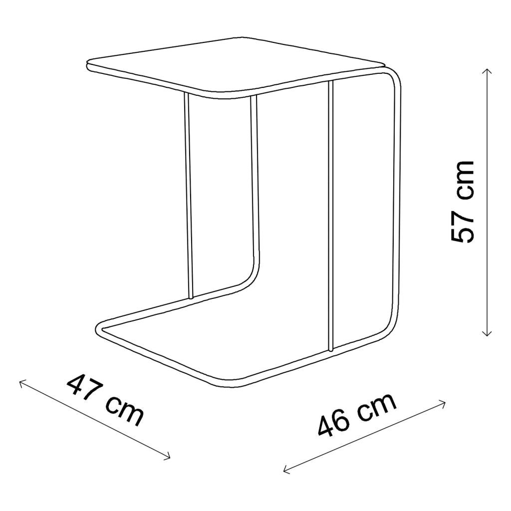 Cattaneo, Tavolino da Salotto Forma Rettangolare, 47x46x57h cm Nero