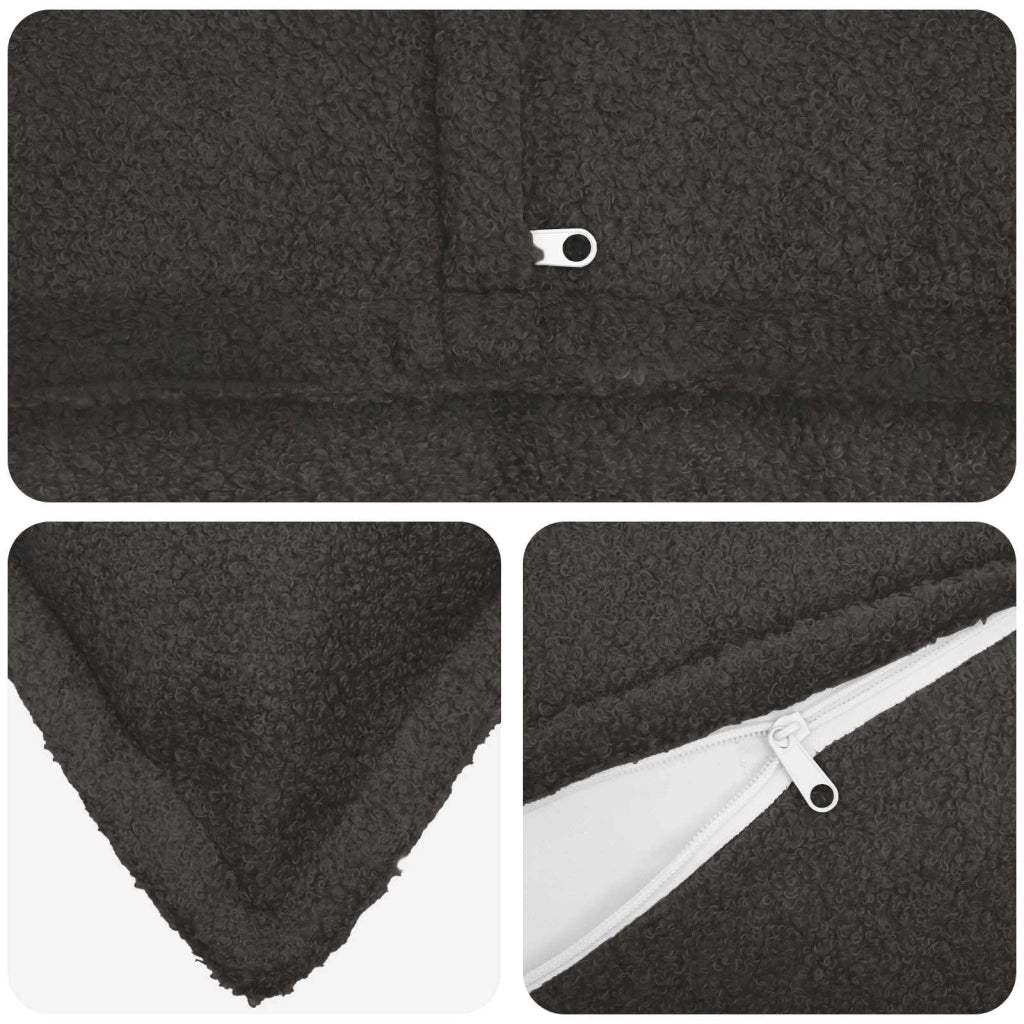 Federa 2 pcs HOUTEN Grigio Scuro 50 x 80 cm Bouclé 920139
