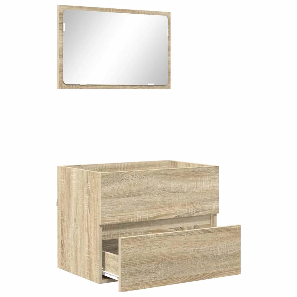 Set di mobili per il bagno Rovere Sonoma Legno multistrato