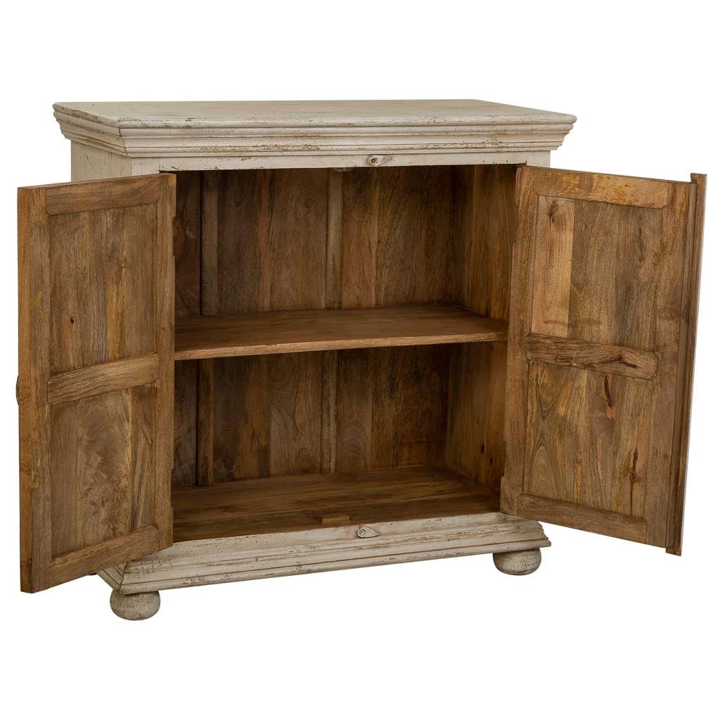 Mobile da ingresso in legno intagliato artigianale, 90x40x90h cm