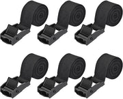 Set di cinture di espansione da 6 pezzi, cintura di espansione corta 1 m x 25 mm, cinture di espansione con chiusura a molla (nero)