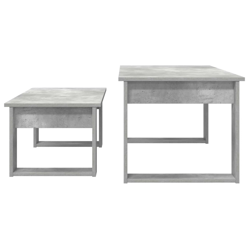 Set di Tavolini da Caffè 2 pcs Grigio cemento Legno multistrato