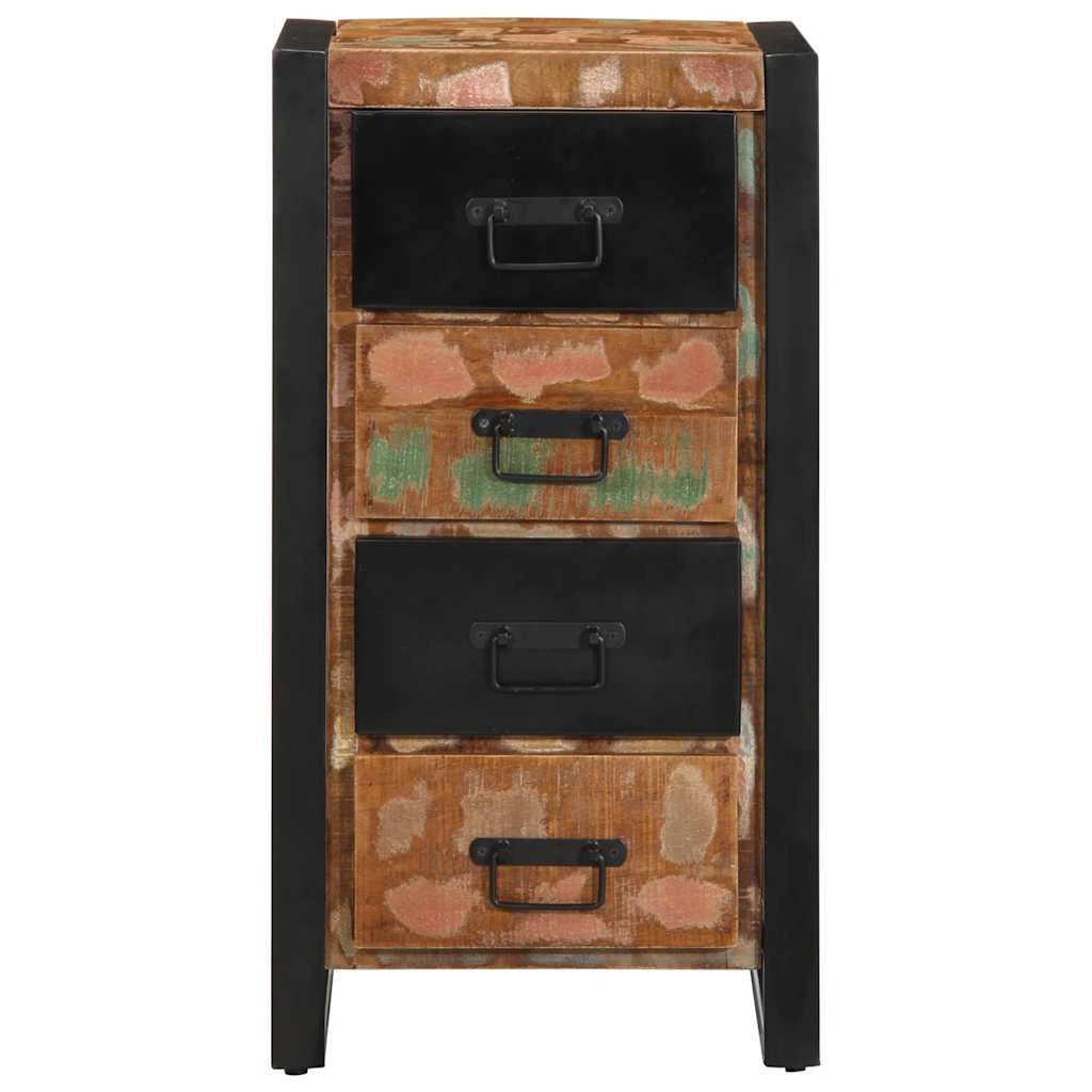 Cassettiera retrò 40 x 40 x 75 cm pratico spazio di archiviazione design unico in legno di recupero multicolore 02_0057627