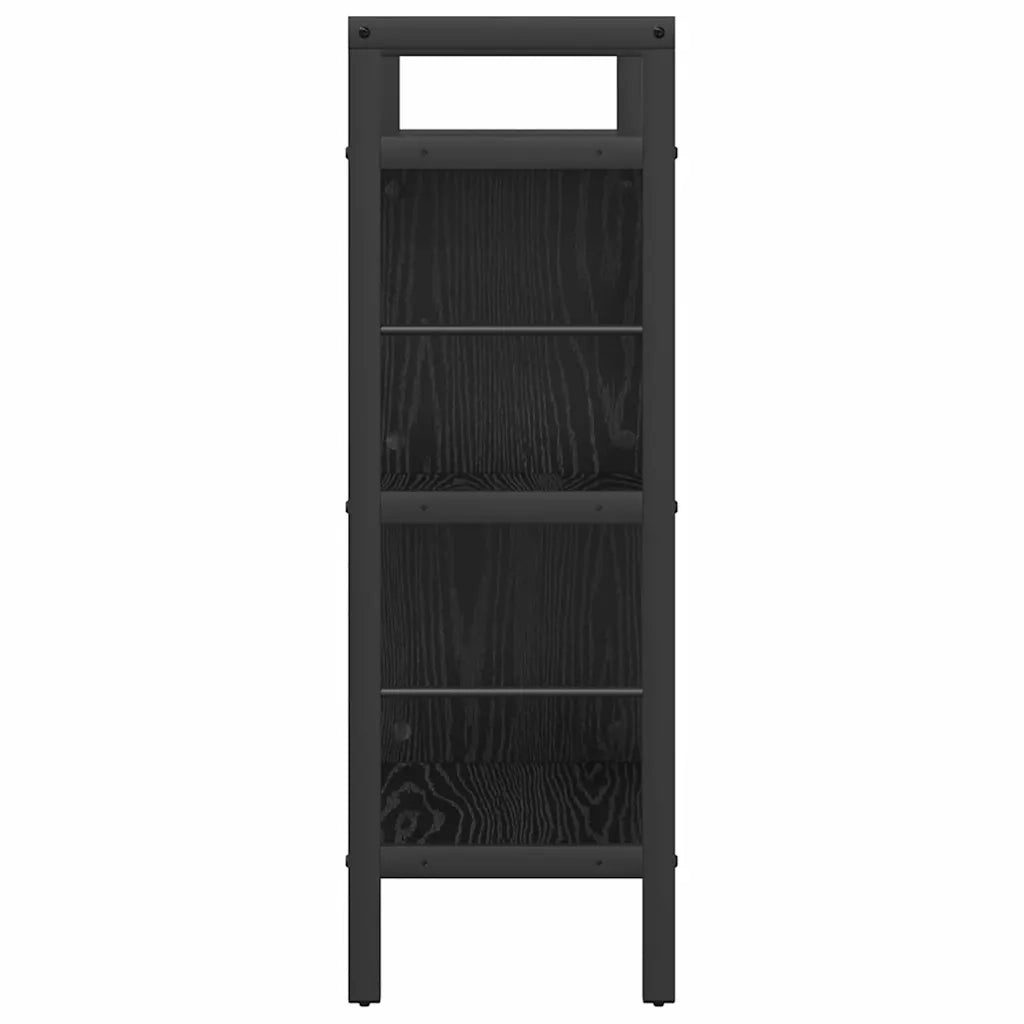 Libreria-Scaffale per Libri-Mobile di Stoccaggio Rovere Nero 75 x 30 x 91 cm Legno multistrato