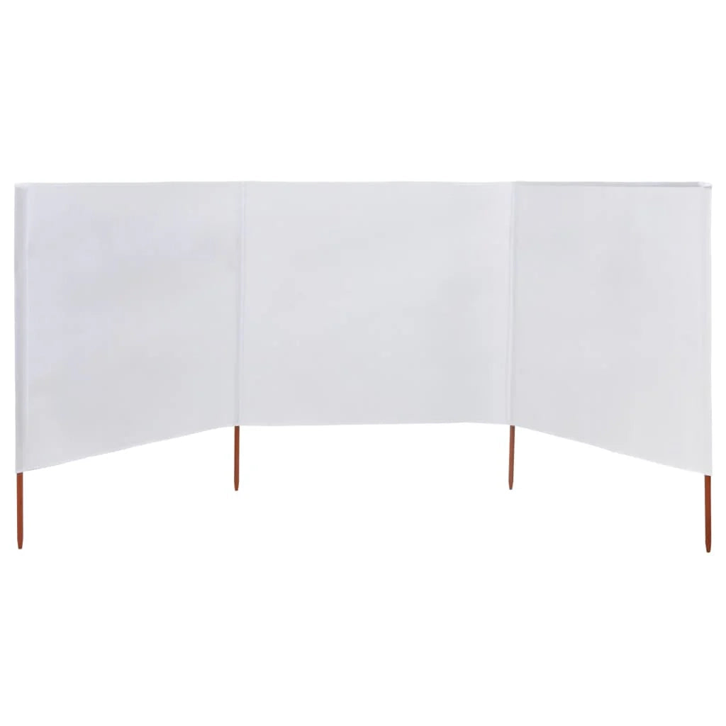 Paravento a 3 pannelli in tessuto 400 x 160 cm bianco sabbia 02_0008807