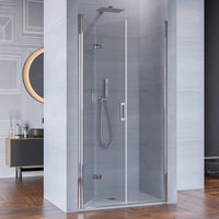 Porta Parete Doccia 80 cm 1 Anta a Libro in Cristallo Trasparente 6mm H195 Bonussi Fiona