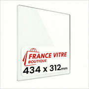 434 x 312 x 4 mm - Vetro per stufa a legna - vetro camino di ricambio - vetro per caminetto resistente al fuoco - France Vitre