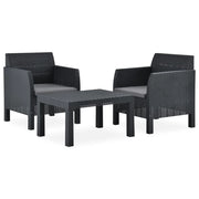Set di mobili da giardino mobili da esterno set da 3 pezzi con cuscini rattan PP antracite 02_0015988