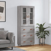 Credenza-Buffet-Armadio da cucina Grigio Sonoma 69,5x34x180 cm in Legno Multistrato 654309