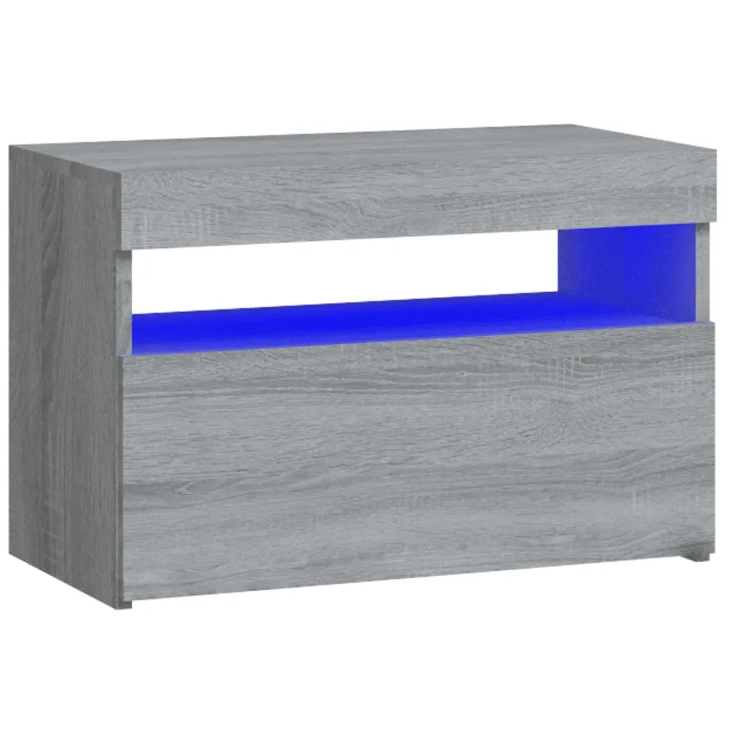 Comodino con Luci LED Grigio Sonoma 60x35x40 cm 3152828