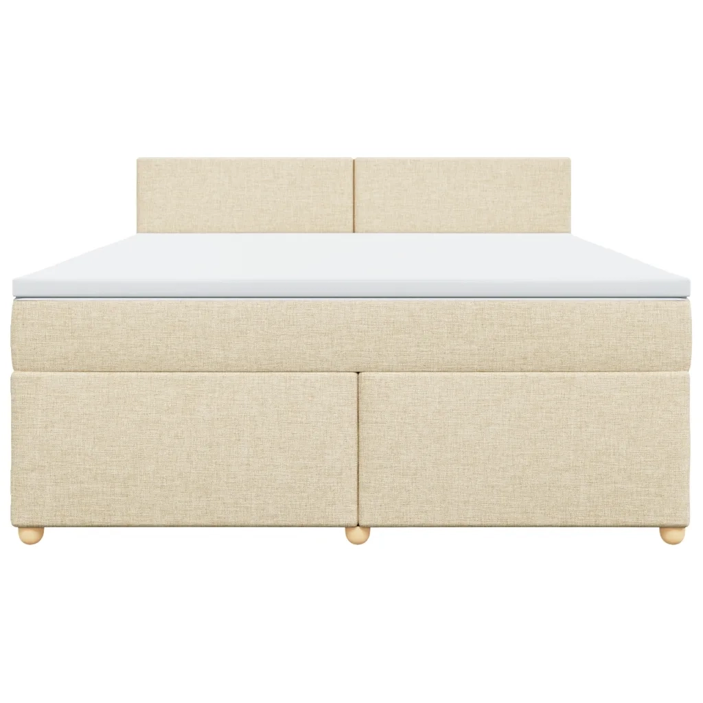 Giroletto a Molle con Materasso Crema 180x200 cm in Tessuto 3286757