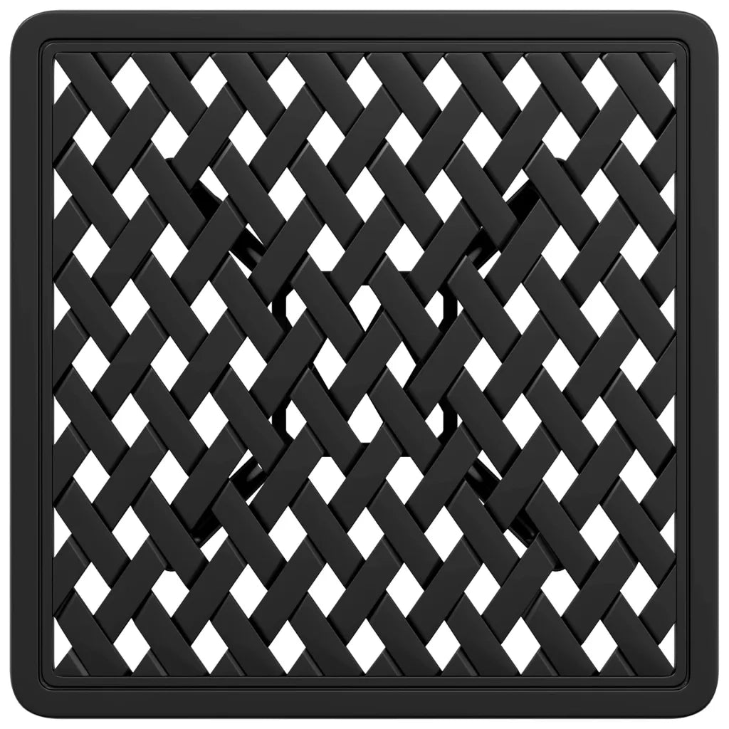 Tavolo da Giardino Nero 53x53x53 cm in Alluminio Pressofuso