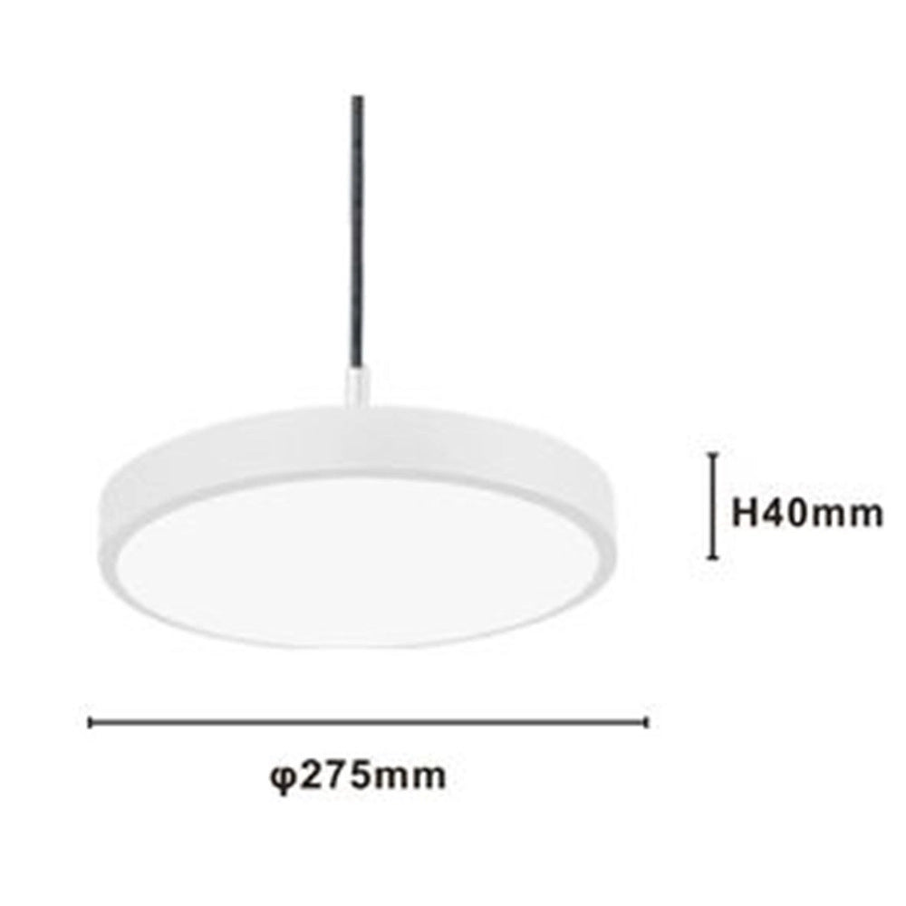 Trade Shop - Lampadario A Sospensione Led 40w Bianco Cerchio Tondo Moderno Minimal Luce 6500k 32880 -